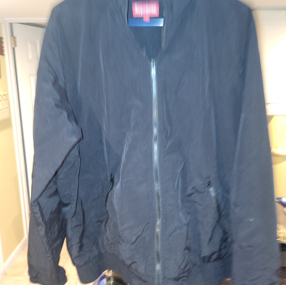 Supreme Black Bomber Jacket with Ribbed Collar